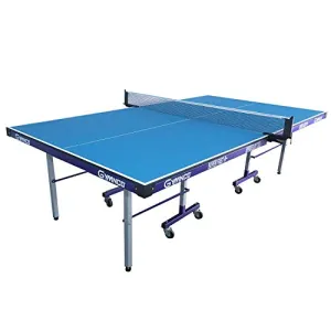 GYMNCO Super Fast Table Tennis Table with 75 mm Wheel and Levellers (Top 19 mm Laminated TT Table Cover, 2 Tt Racket   Balls)