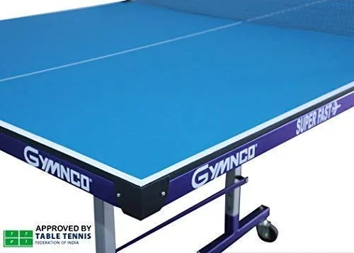 GYMNCO Super Fast Table Tennis Table with 75 mm Wheel and Levellers (Top 19 mm Laminated TT Table Cover, 2 Tt Racket   Balls)