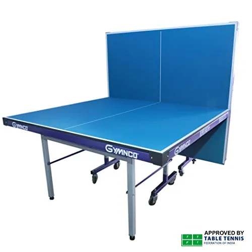 GYMNCO Super Fast Table Tennis Table with 75 mm Wheel and Levellers (Top 19 mm Laminated TT Table Cover, 2 Tt Racket   Balls)