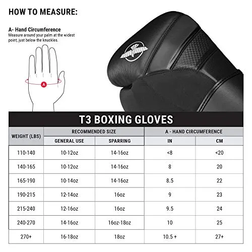 Hayabusa T3 Boxing Gloves - Red/Black, 12oz