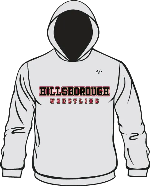 HILLSBOROUGH WRESTLING CLUB Semi Sublimated Silver Hoodie