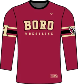 HILLSBOROUGH WRESTLING CLUB Sublimated Crew Neck Long Sleeve Jersey Cardinal
