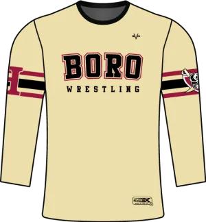 HILLSBOROUGH WRESTLING CLUB Sublimated Crew Neck Long Sleeve Jersey Gold