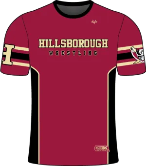 HILLSBOROUGH WRESTLING CLUB Sublimated Crew Neck Short Sleeve Jersey Cardinal