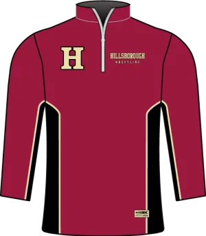 HILLSBOROUGH WRESTLING CLUB Sublimated Quarter Zip Jacket Cardinal