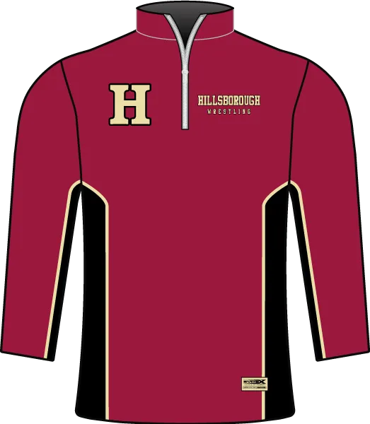 HILLSBOROUGH WRESTLING CLUB Sublimated Quarter Zip Jacket Cardinal