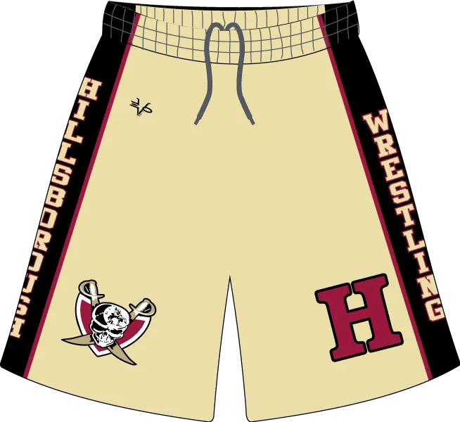 HILLSBOROUGH WRESTLING CLUB Sublimated Shorts Gold