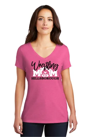 HILLSBOROUGH WRESTLING CLUB Women’s Tri-Blend T-Shirt Pink Frost