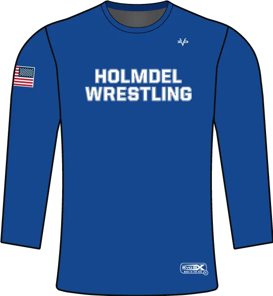 HOLMDEL WRESTLING Sublimated Long Sleeve Blue Jersey