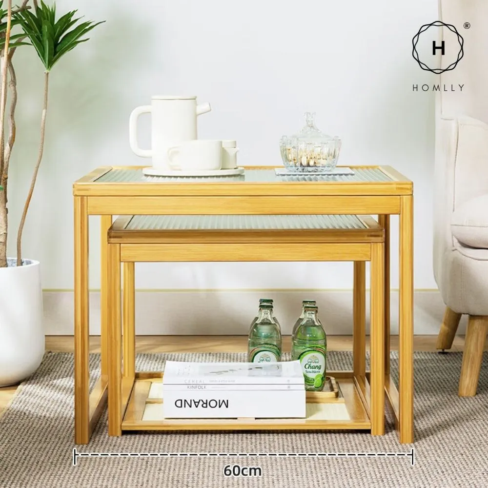 Homlly ika Nesting Living Room Coffee Side Table (Expandable)