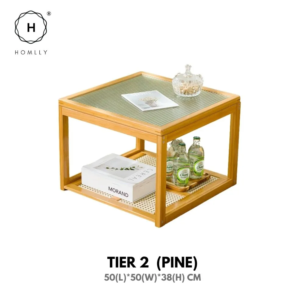 Homlly ika Nesting Living Room Coffee Side Table (Expandable)