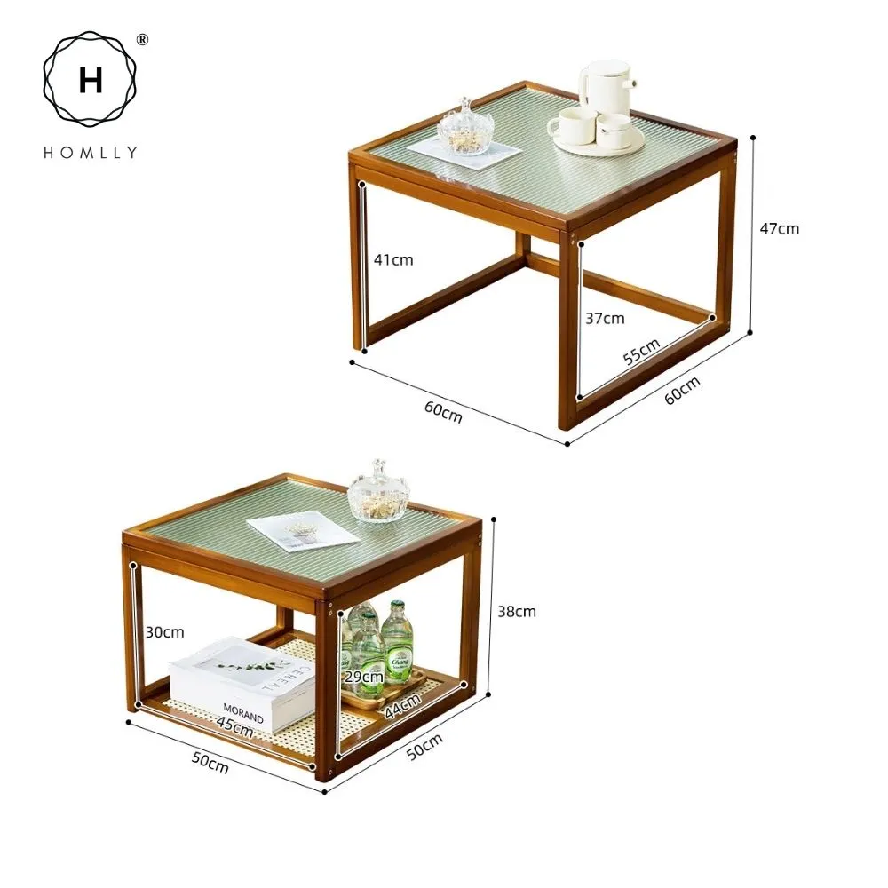 Homlly ika Nesting Living Room Coffee Side Table (Expandable)