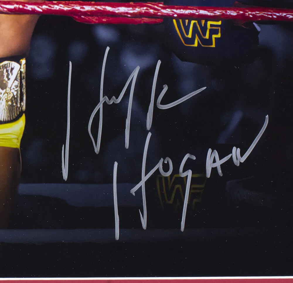 Hulk Hogan Signed Framed 16x20 WWE Title Belt Wrestling Photo JSA