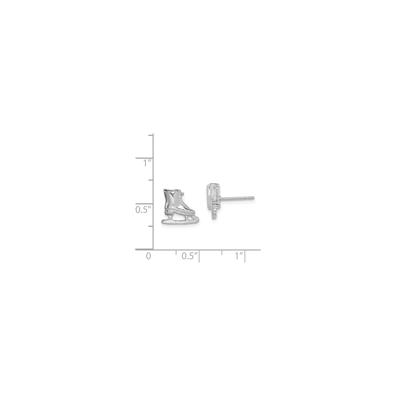 Ice Skate Stud Earrings (Silver)