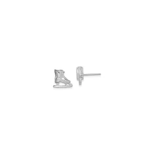 Ice Skate Stud Earrings (Silver)