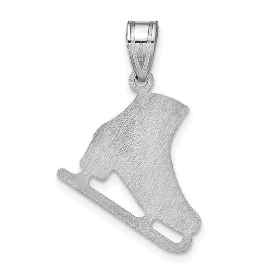 Ice Skating Engraved Name Pendant