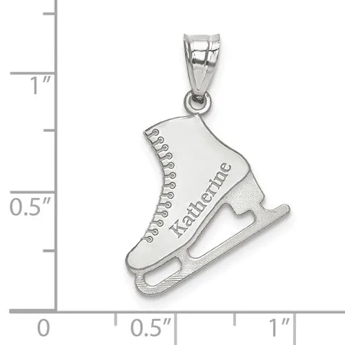 Ice Skating Engraved Name Pendant