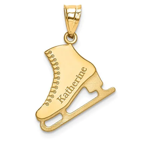 Ice Skating Engraved Name Pendant