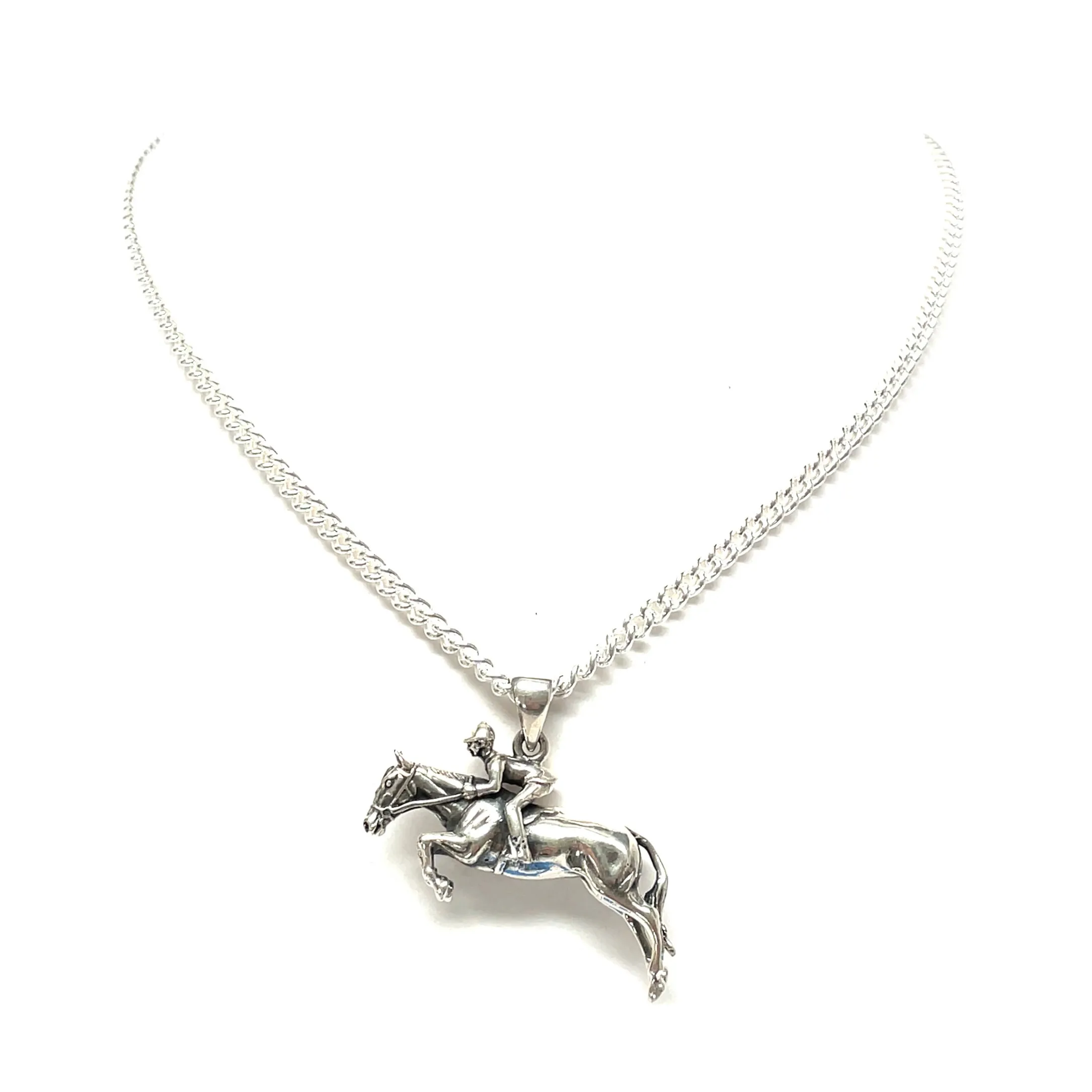 Jumping Horse and Rider Necklace