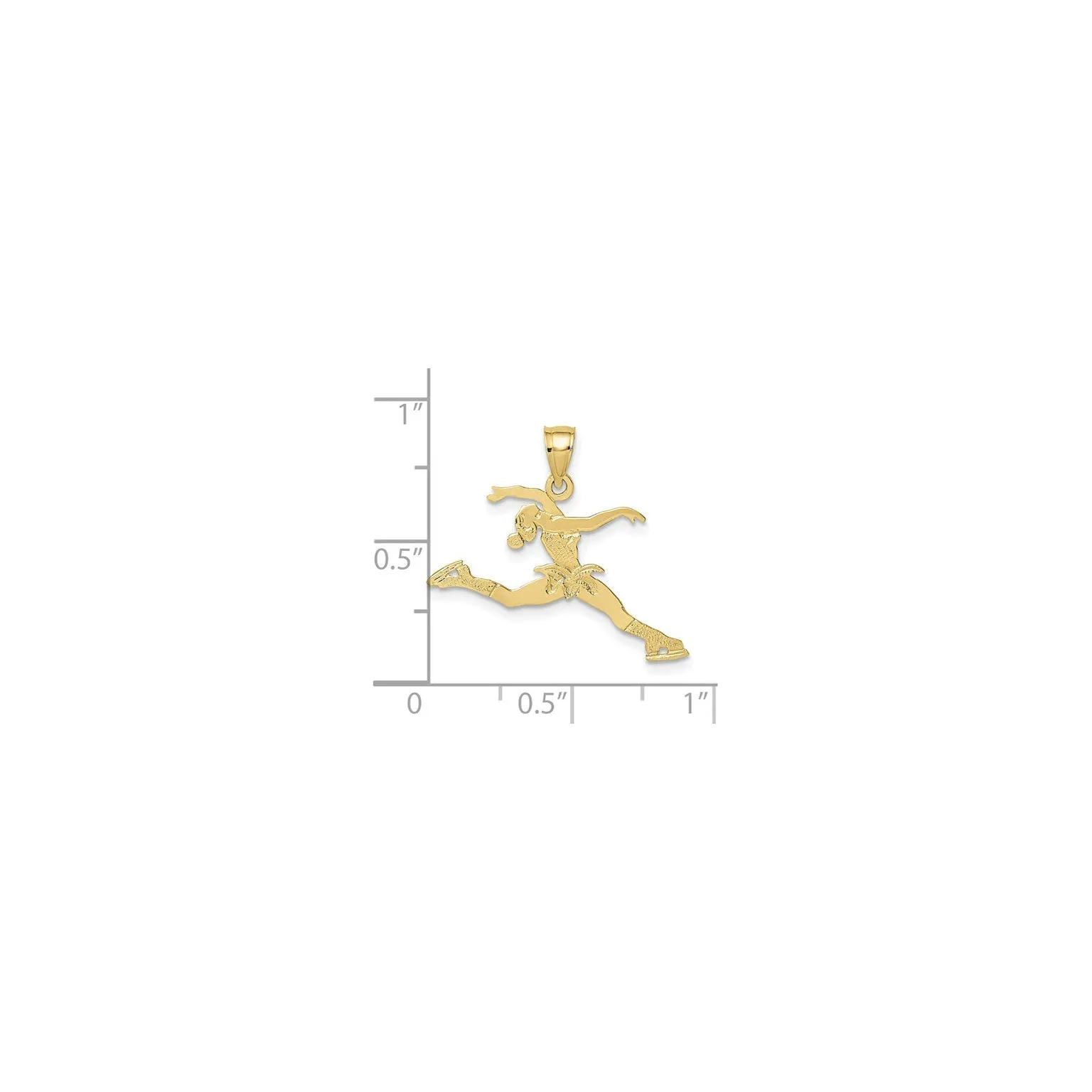 Jumping Ice Skater Pendant (14K)