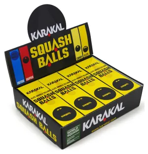 Karakal Double Yellow Dot Squash Balls (1 Dozen)