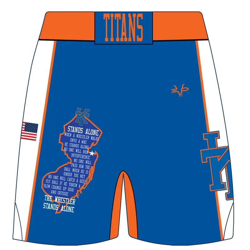 KEANSBURG TITANS Wrestling Sublimated Fighter Shorts