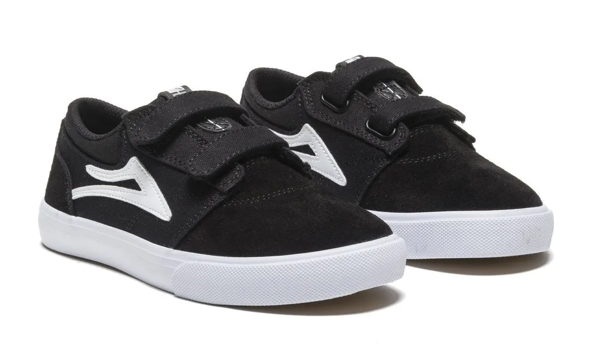Lakai Griffin Kids Skate Shoes - Black/White
