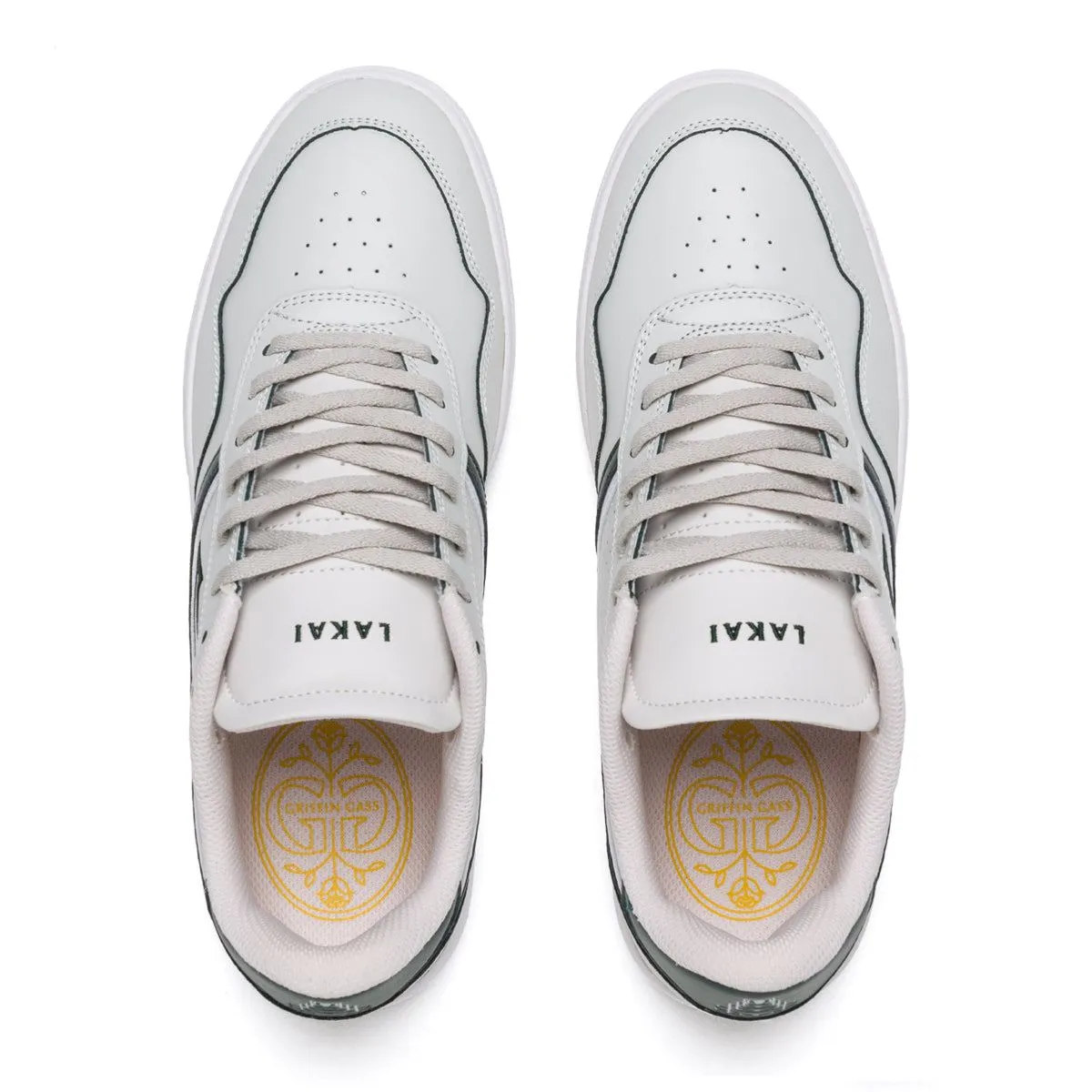 Lakai Terrace Leather Skate Shoes - Cream/Pine