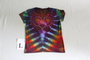 Large Ladies V-Neck Incline Heart