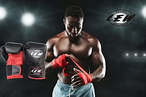 LEW 12OZ Black/Red Training Boxing Gloves
