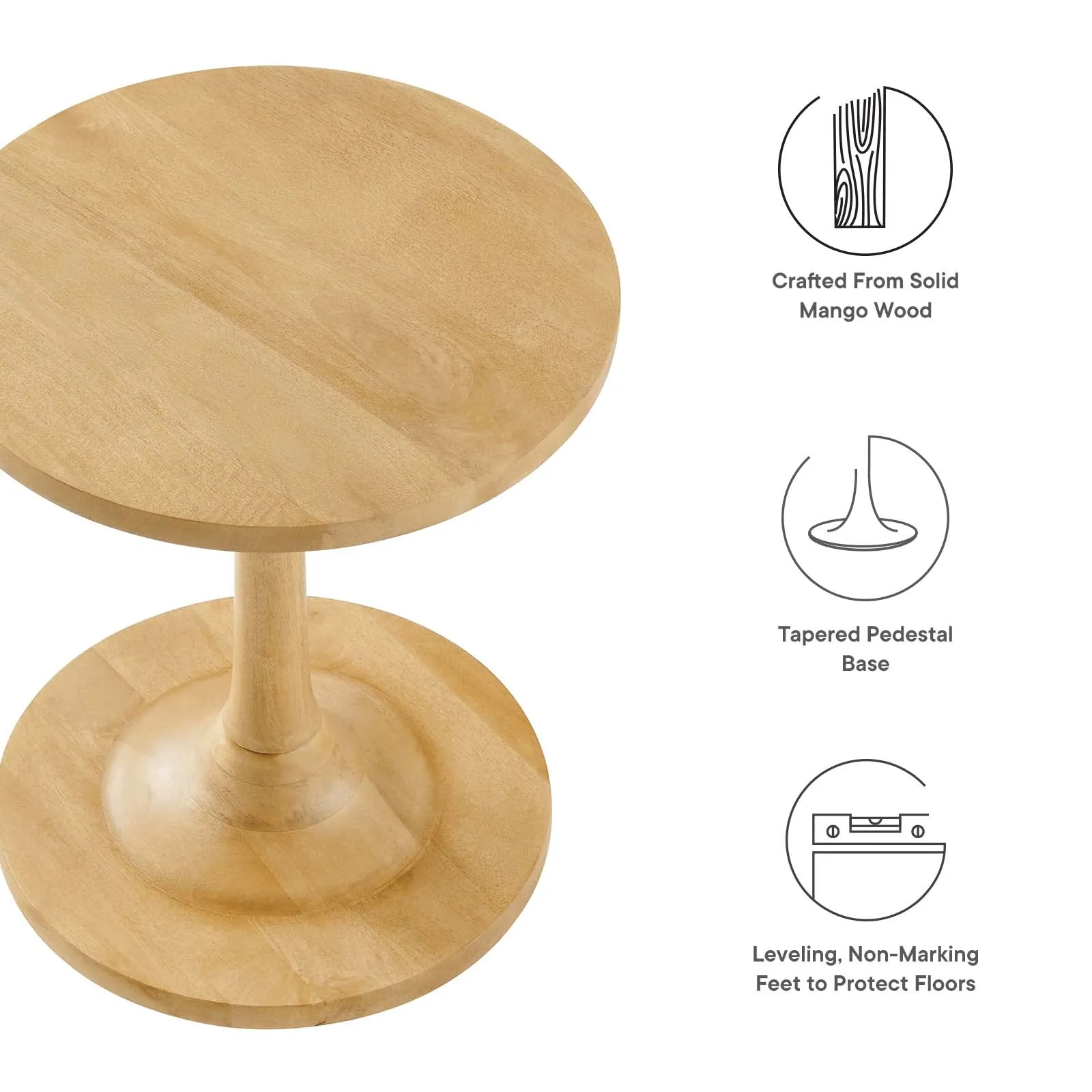 LINA ROUND WOOD SIDE TABLE