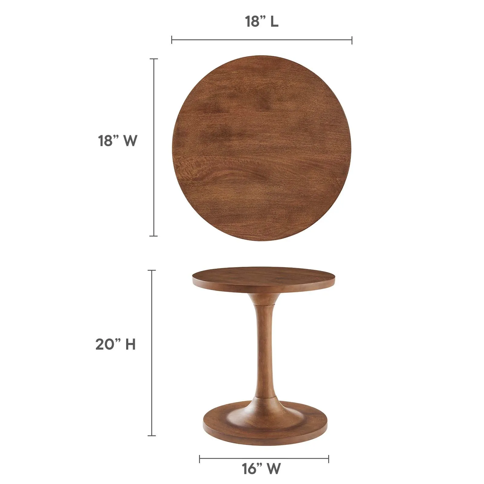 LINA ROUND WOOD SIDE TABLE
