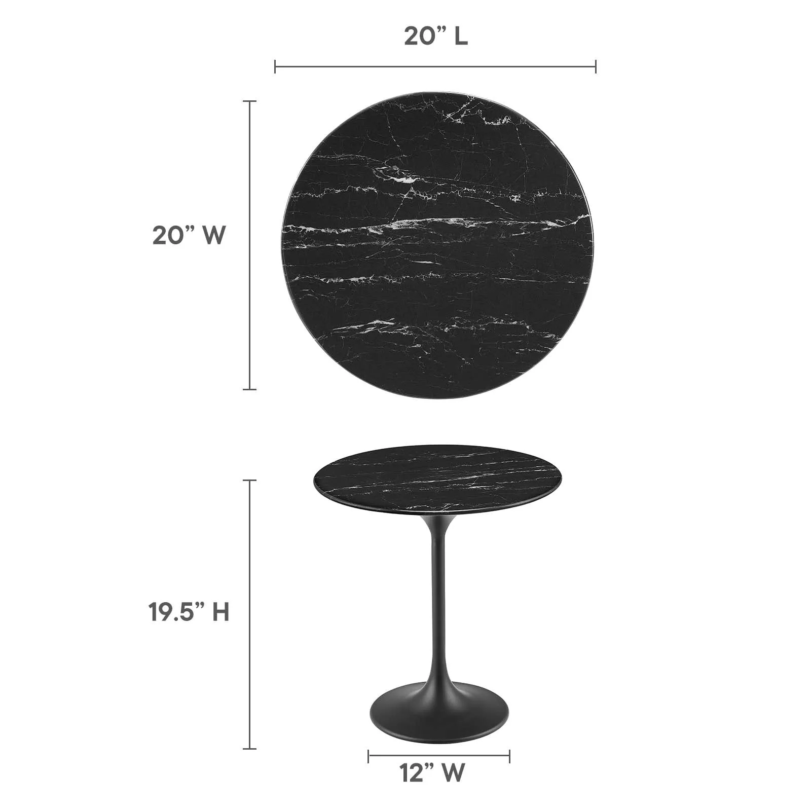 LIPPA ROUND FAUX MARBLE SIDE TABLE