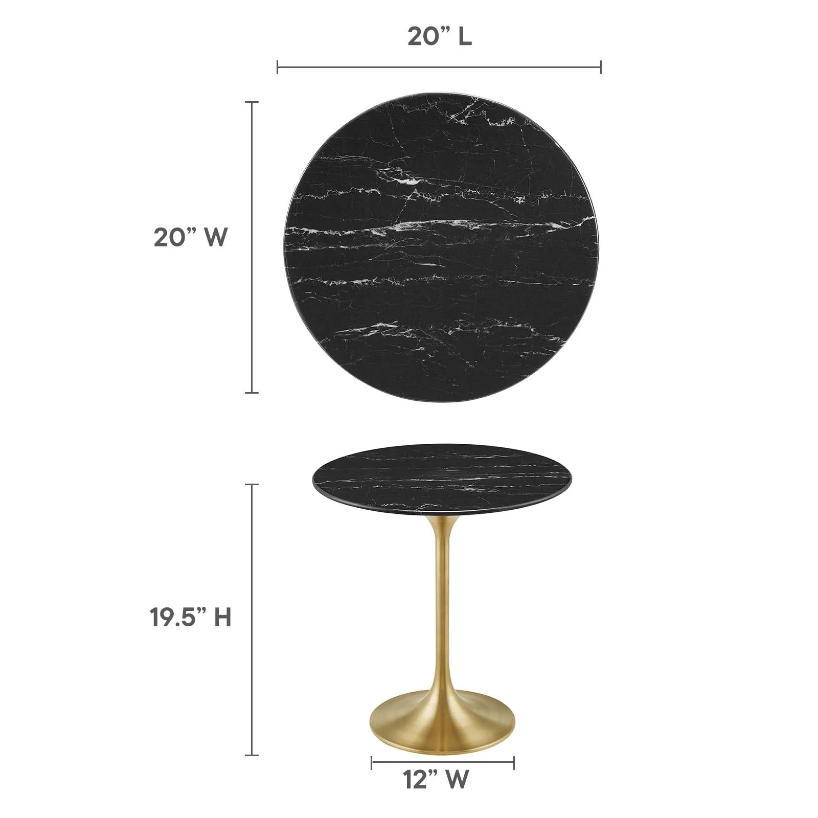 LIPPA ROUND FAUX MARBLE SIDE TABLE