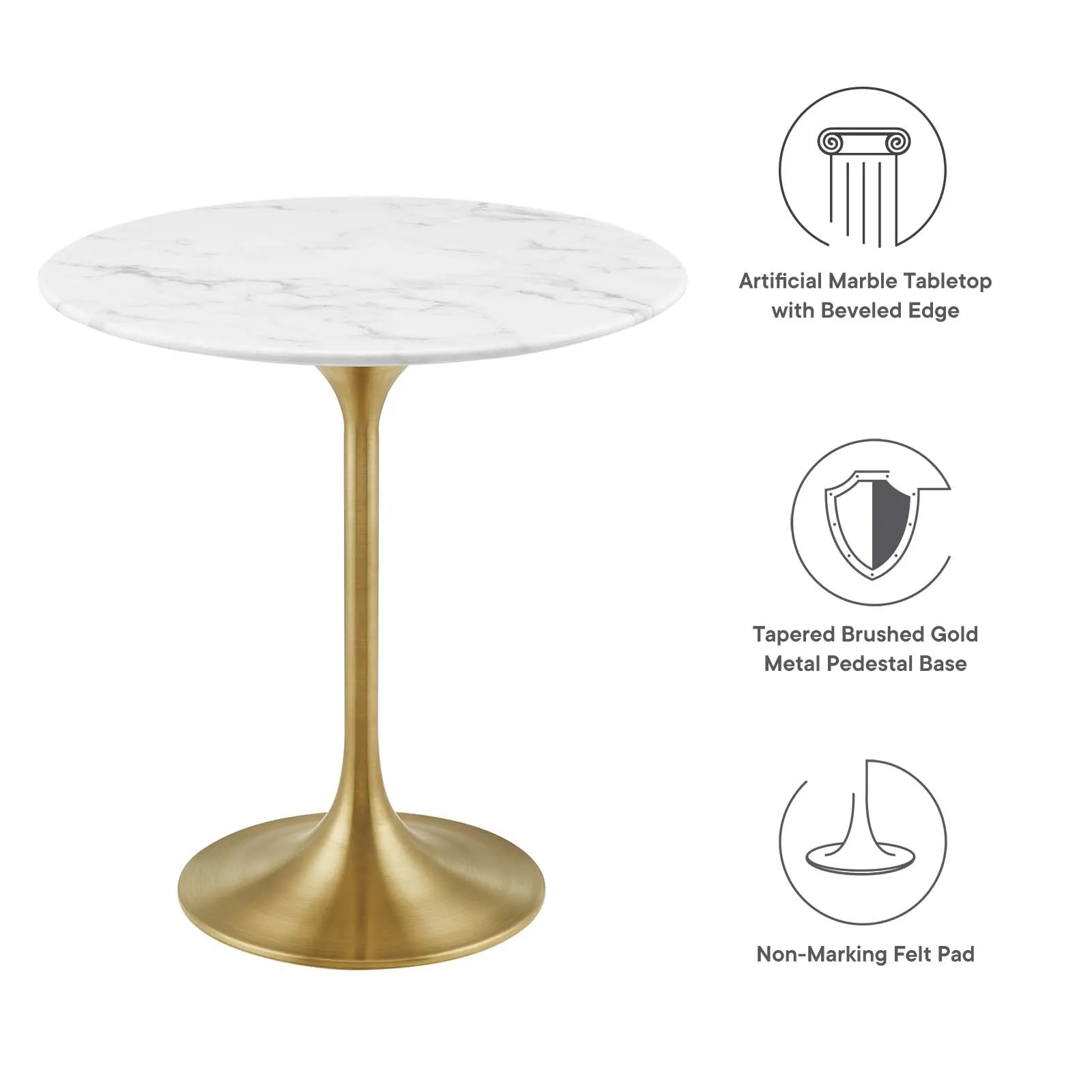 LIPPA ROUND FAUX MARBLE SIDE TABLE