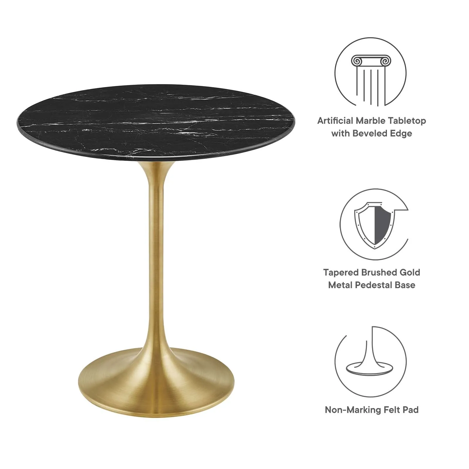 LIPPA ROUND FAUX MARBLE SIDE TABLE