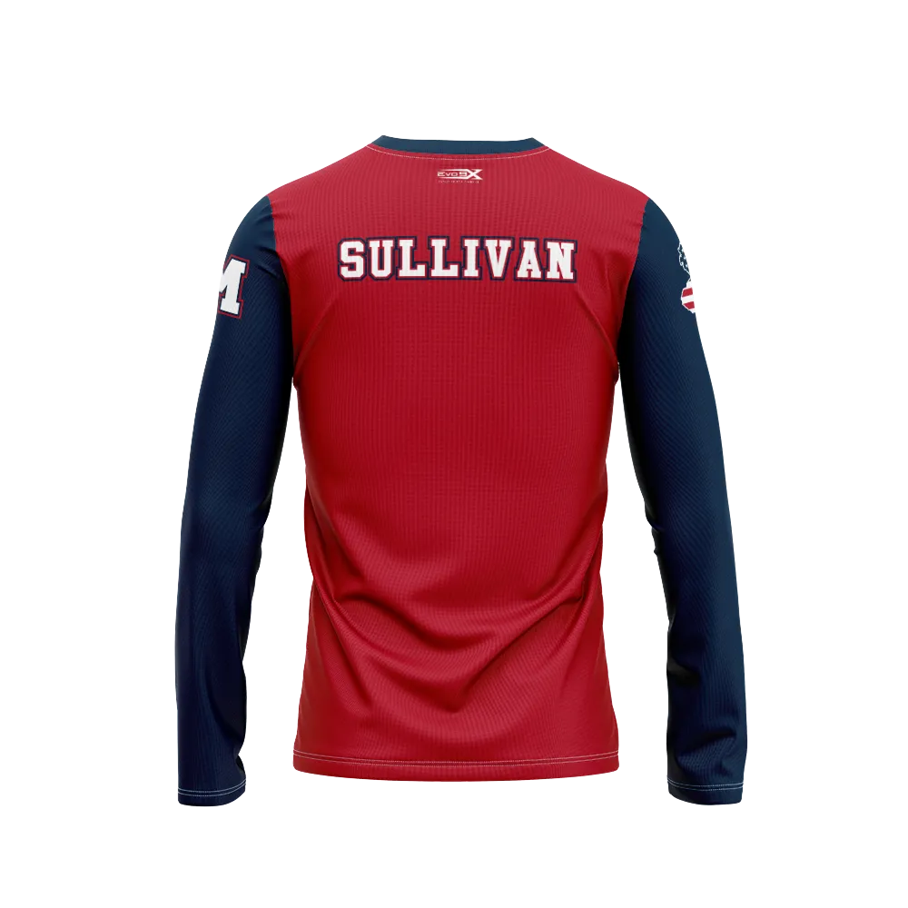 MANALAPAN HS Wrestling Sublimated Long Sleeve Red Jersey