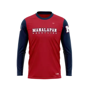 MANALAPAN HS Wrestling Sublimated Long Sleeve Red Jersey
