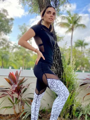 MARBLE MESH ATHLETIC LEGGINGS