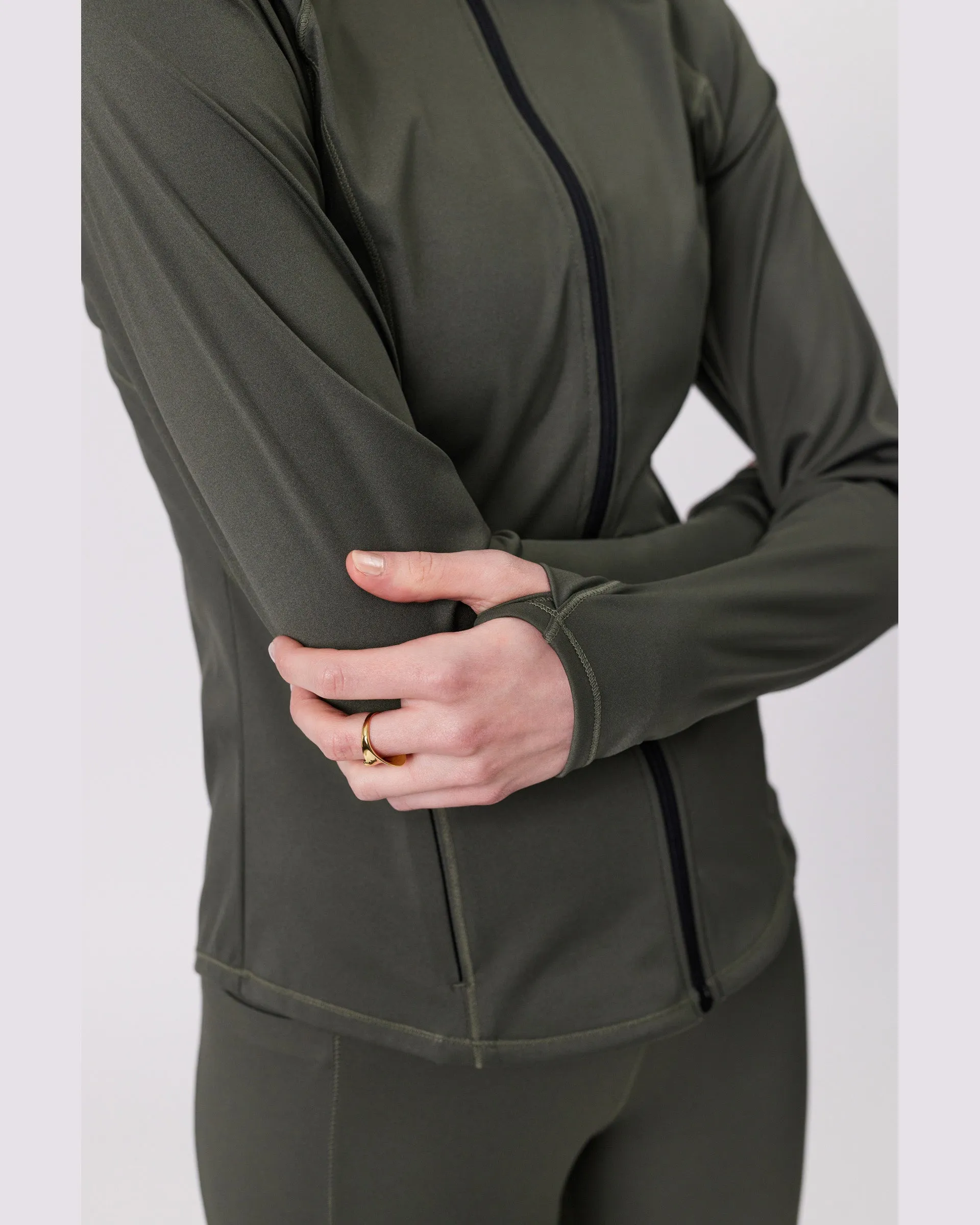 Marlow Line Up Zip Through Jacket - Kelp