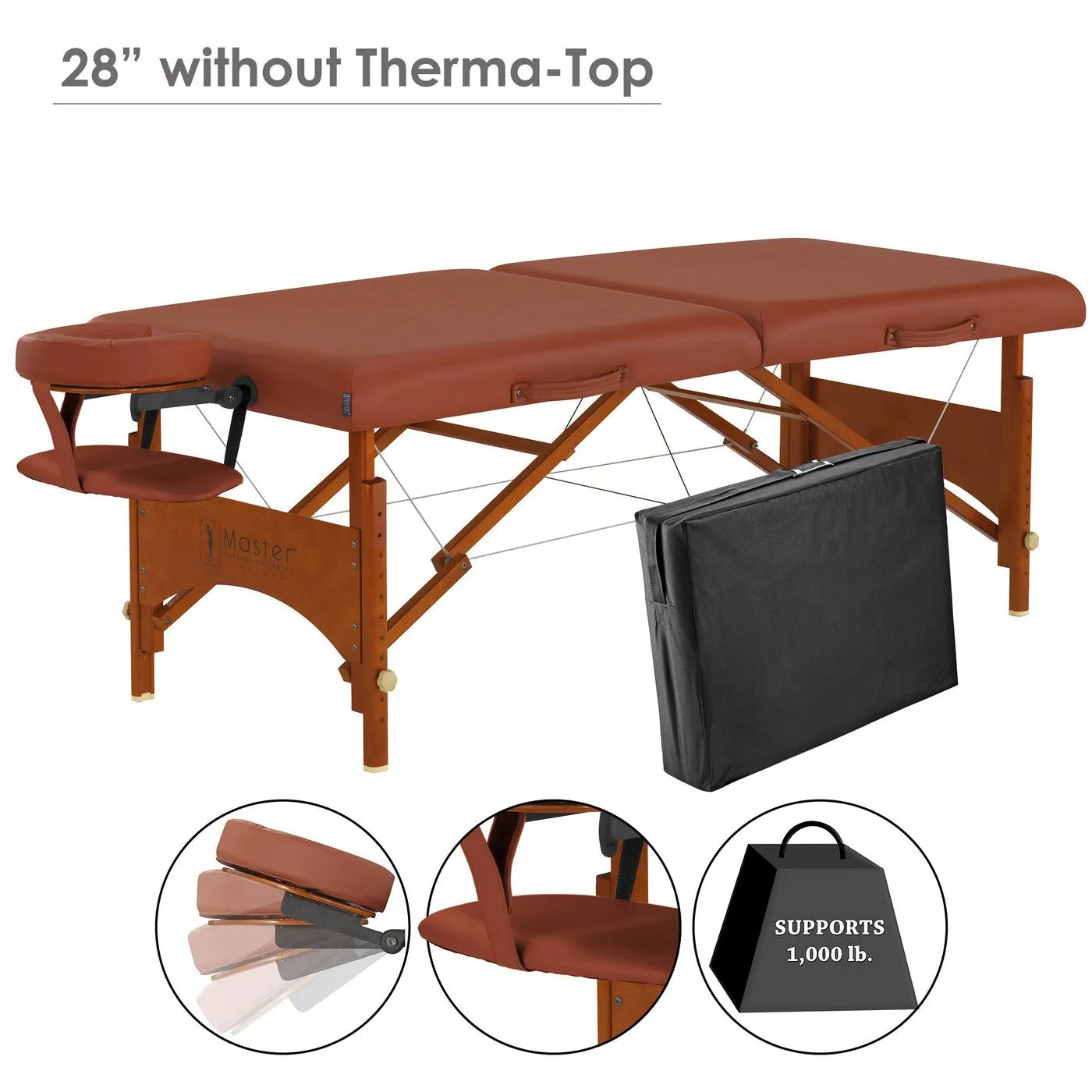 Master Massage 28" FAIRLANE™ Portable Massage Table Package with Therma-Top®