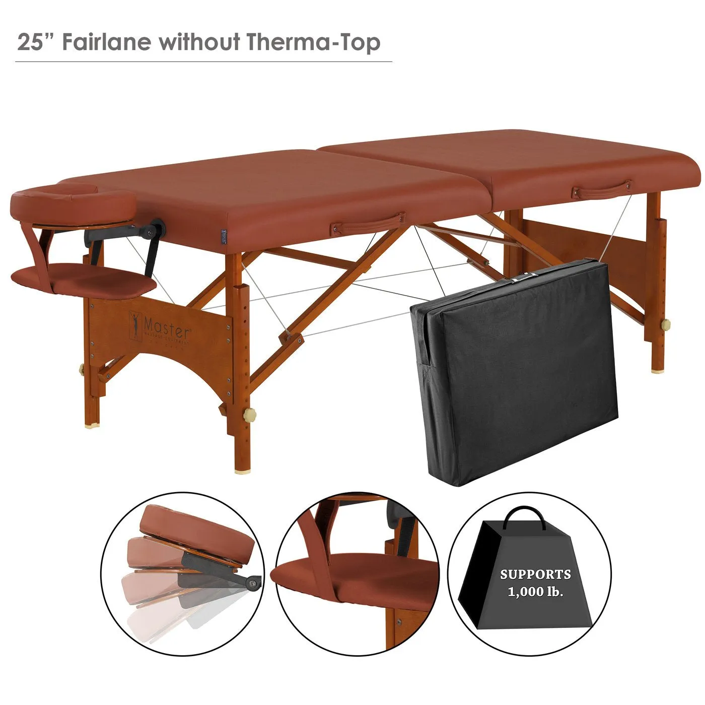 Master Massage 28" FAIRLANE™ Portable Massage Table Package with Therma-Top®