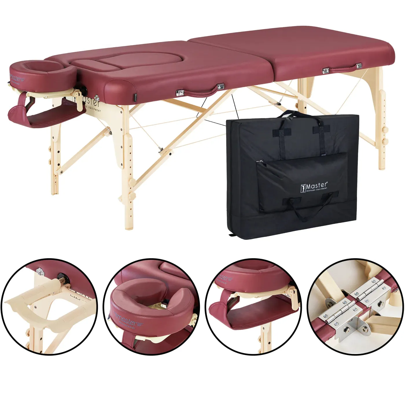 Master Massage 30” Eva Pregnancy Portable Massage & Burgundy Color