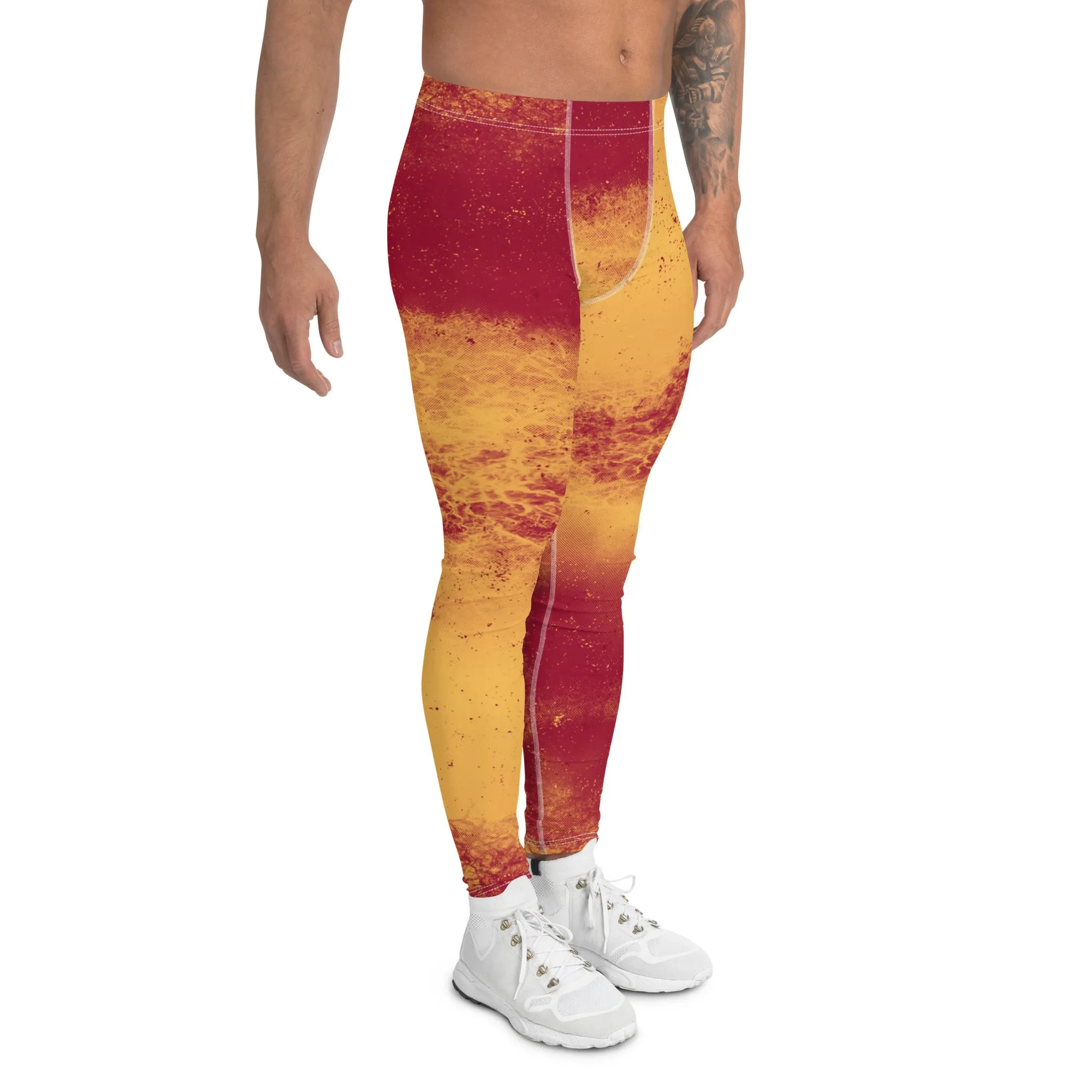 Mens Leggings, Abstract Wrestler