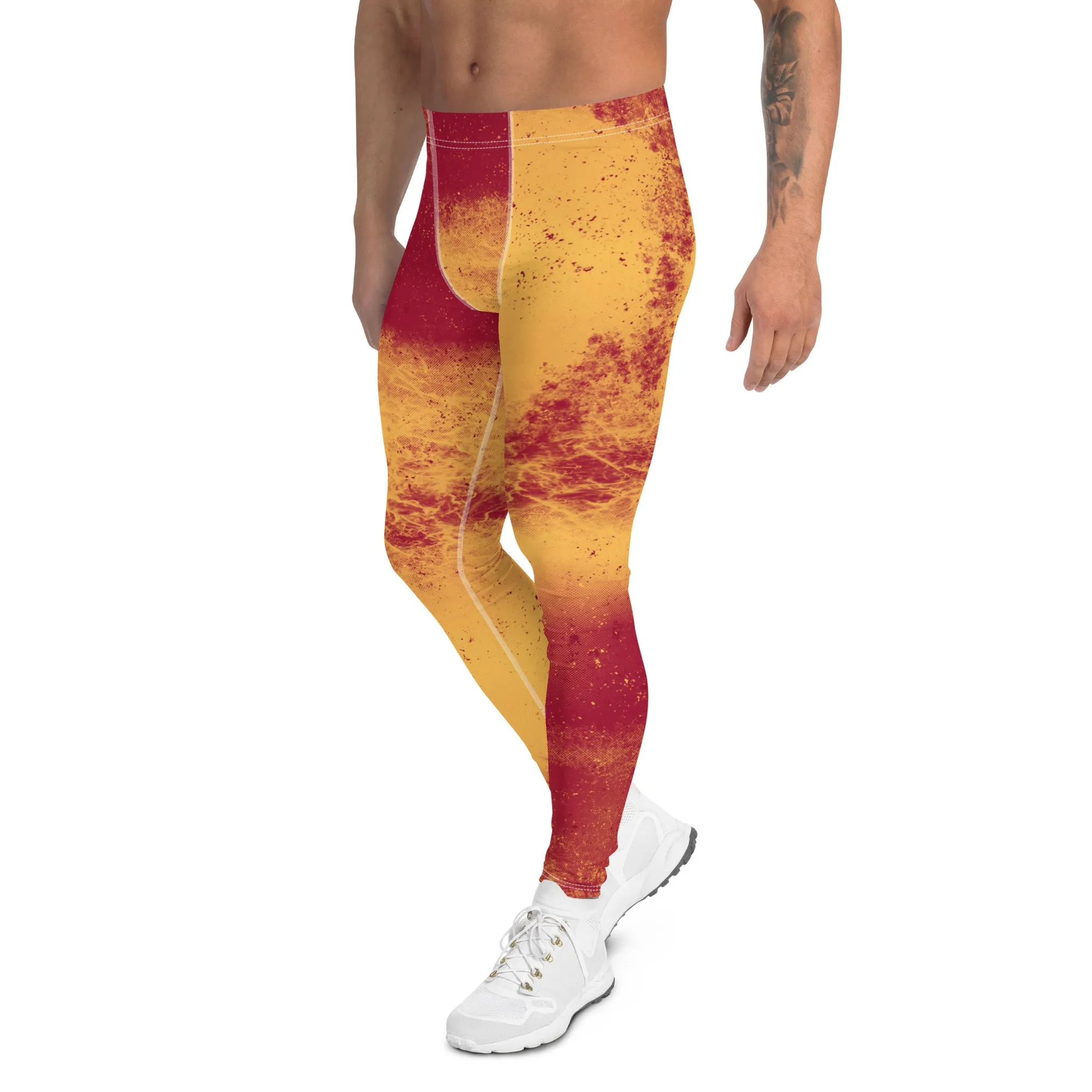 Mens Leggings, Abstract Wrestler