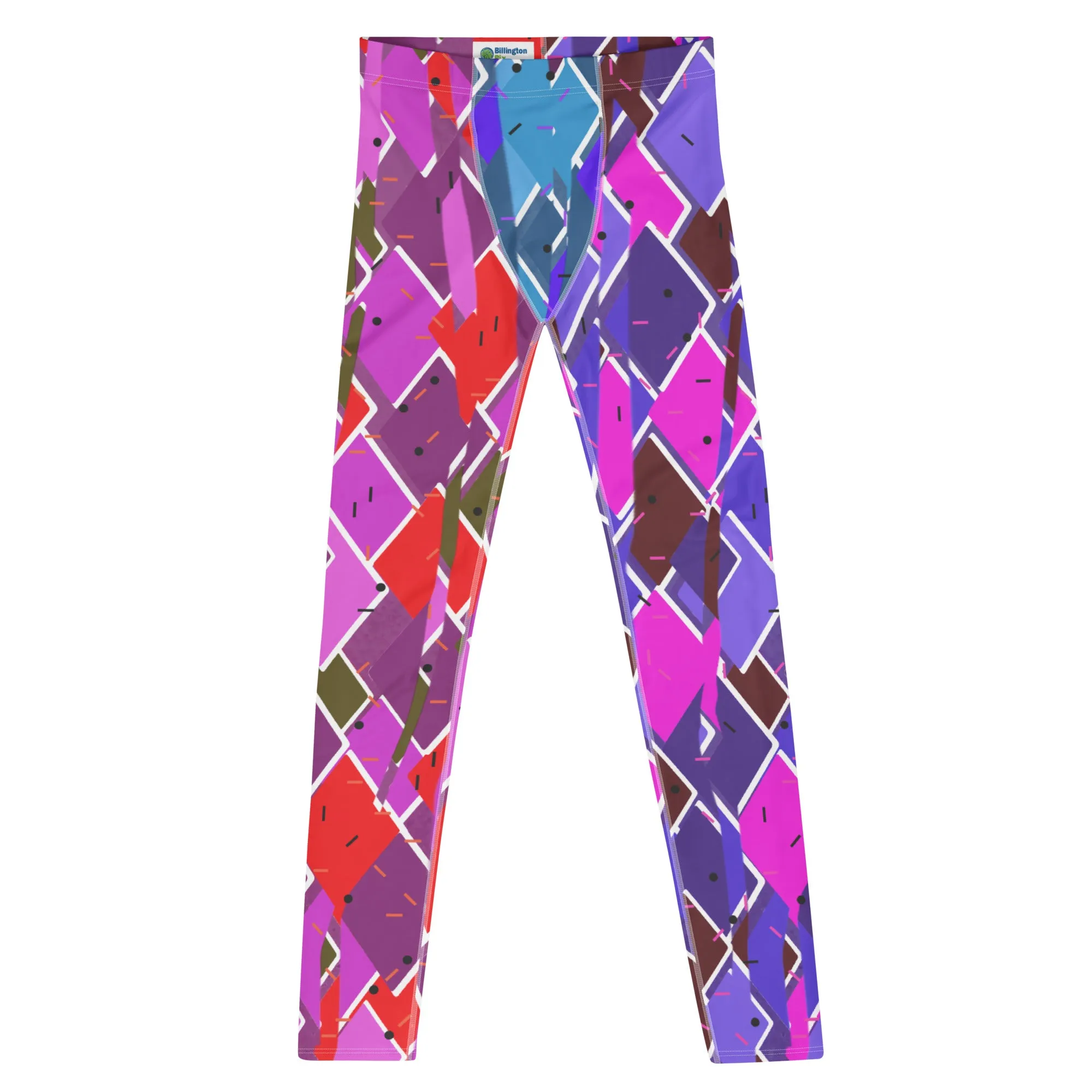 Mens Leggings, Glitchcore Harlequin