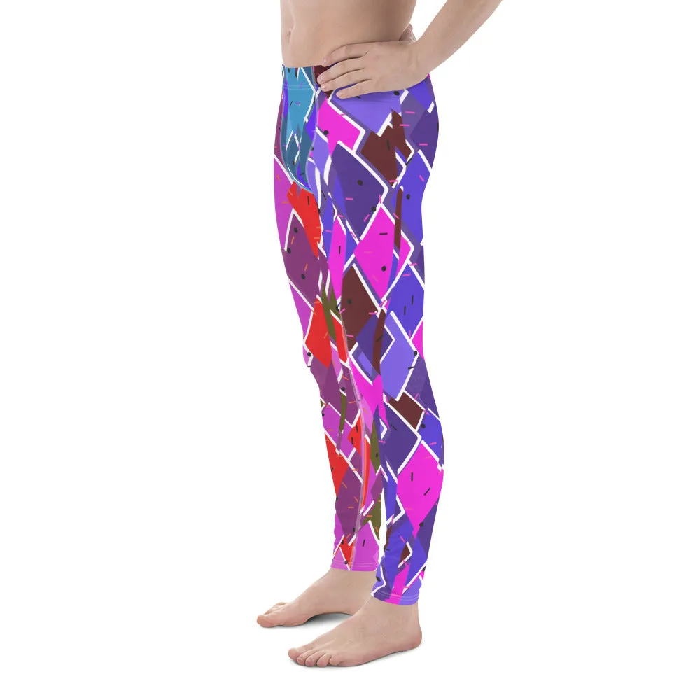 Mens Leggings, Glitchcore Harlequin