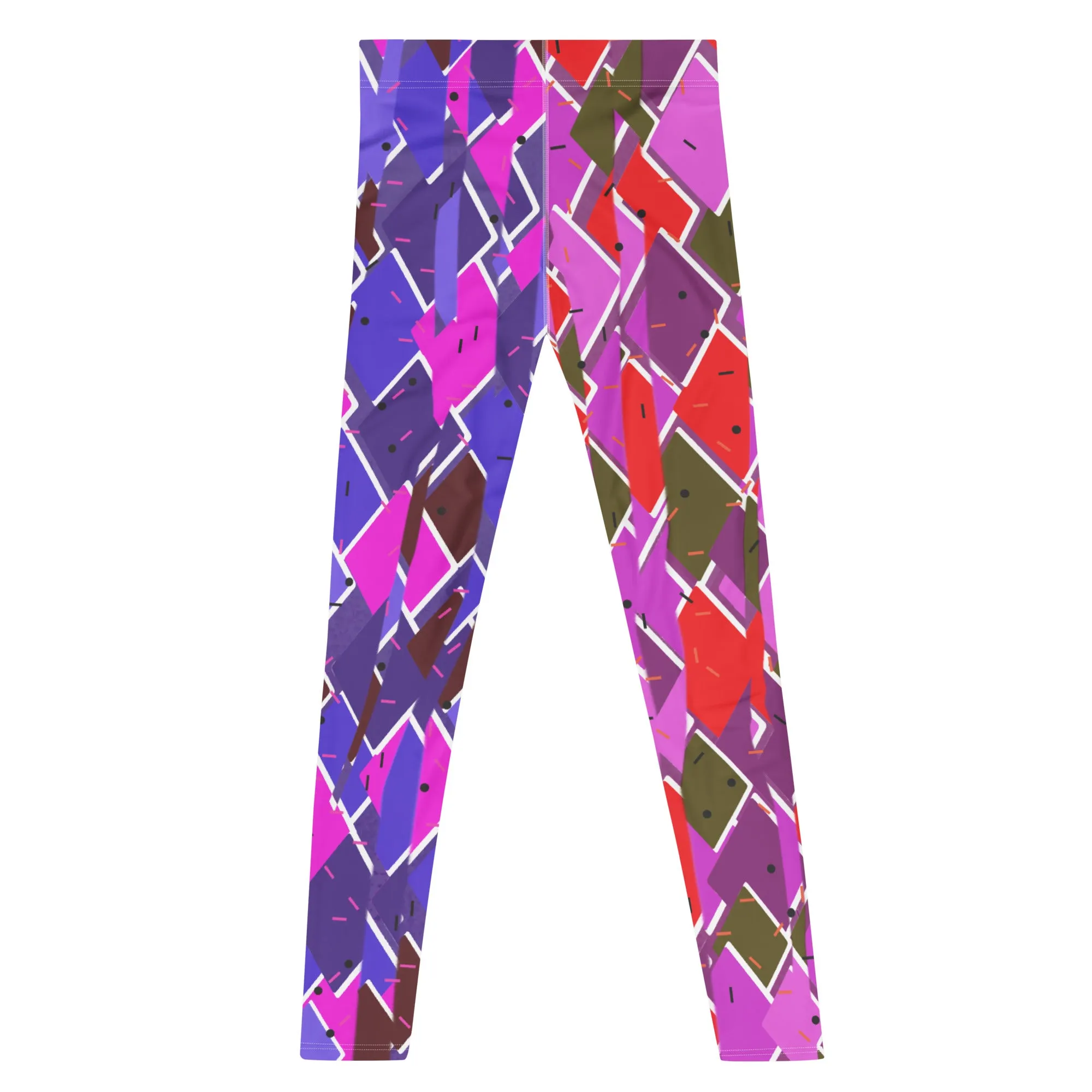 Mens Leggings, Glitchcore Harlequin