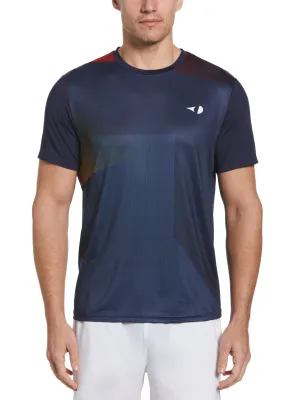 Men's Stacked Geometric Print Tennis Tee