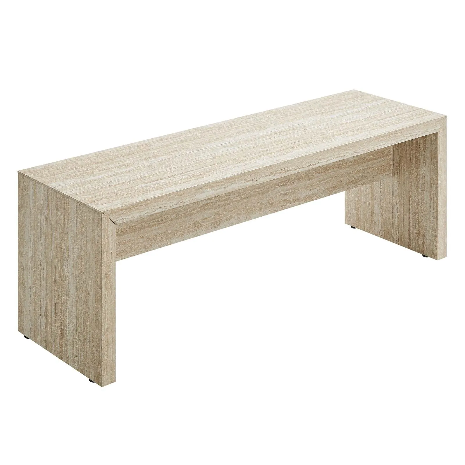 MIRELLA 53.5” FAUX TRAVERTINE BENCH